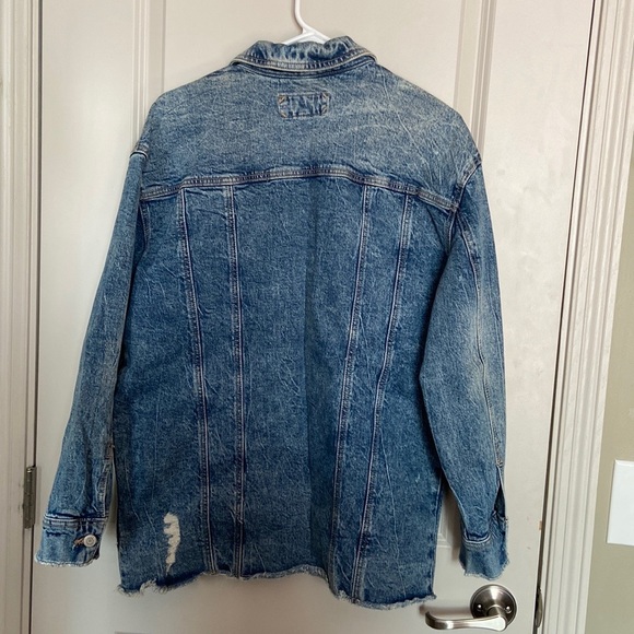 Oversized Distressed Jean Jacket - Picture 3 of 3